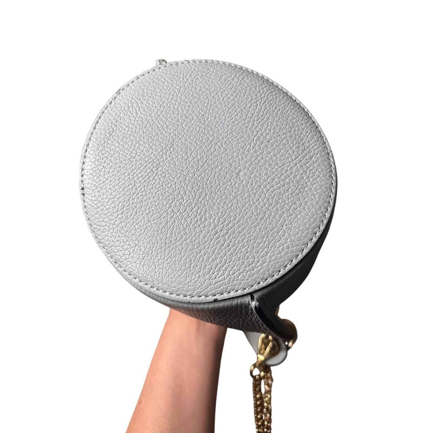 Borse in Pelle Light Blue Pebbled Leather Bucket Bag