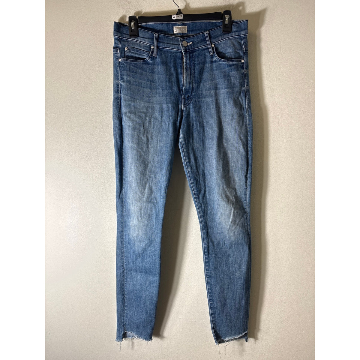 Mother Stunner Zip Ankle Fray Denim Sz 29
