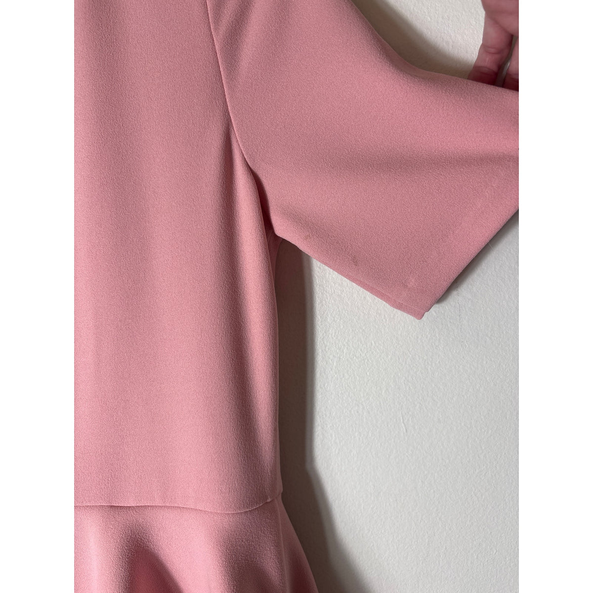 Badgley Mischka Blush Pink Half Sleeve Floor Length Ruffle Gown Sz 6