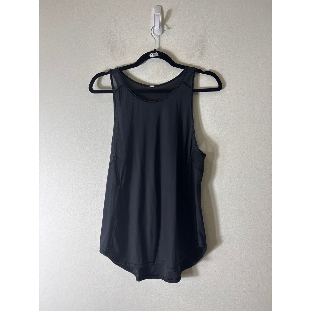 Lululemon Dark Black Athletic Tank with Mesh Back Sz 8