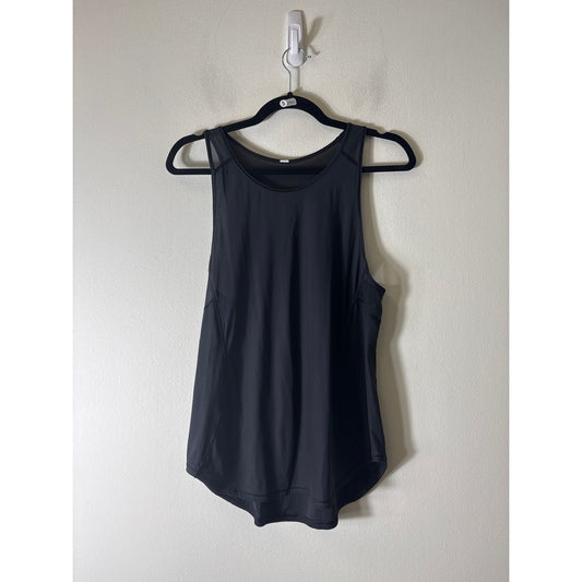 Lululemon Dark Black Athletic Tank with Mesh Back Sz 8