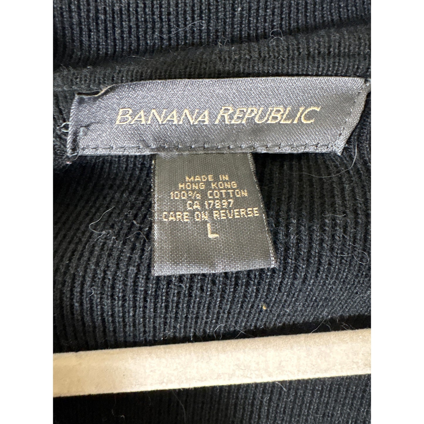 Men's Banana Republic Black Zip Up Knit Sweater/Jacket Sz L