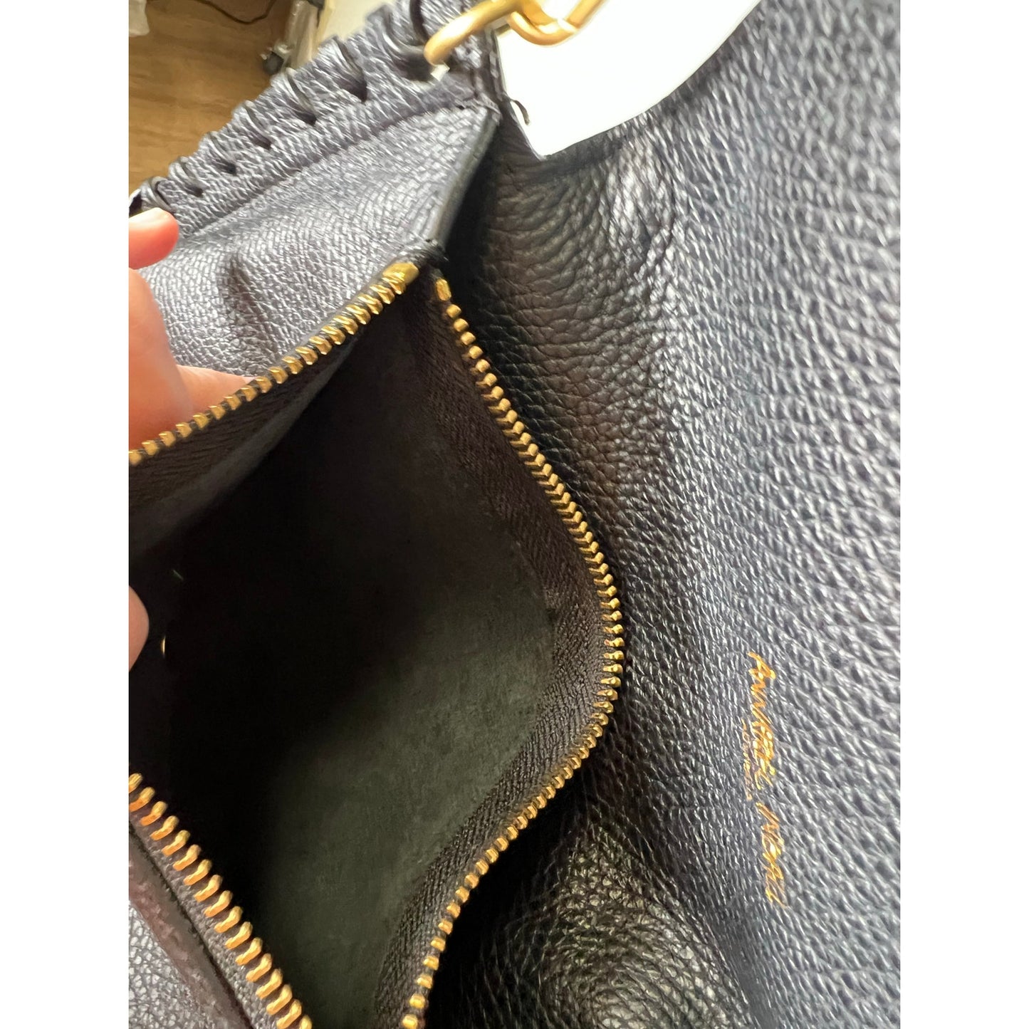 Annabell Ingall Australia Black Pebbled Leather Crossbody Bag