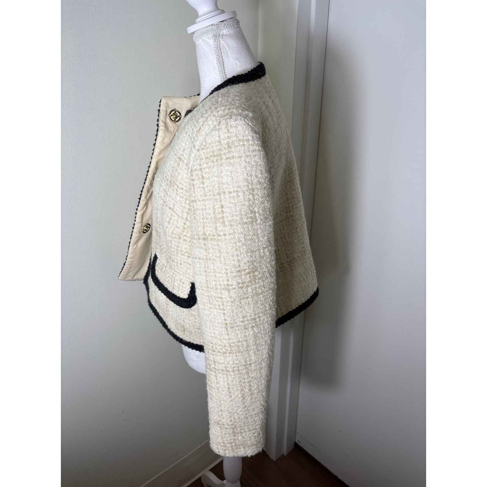 ba&sh Cream Boucle Jacket Sz 2 (small)