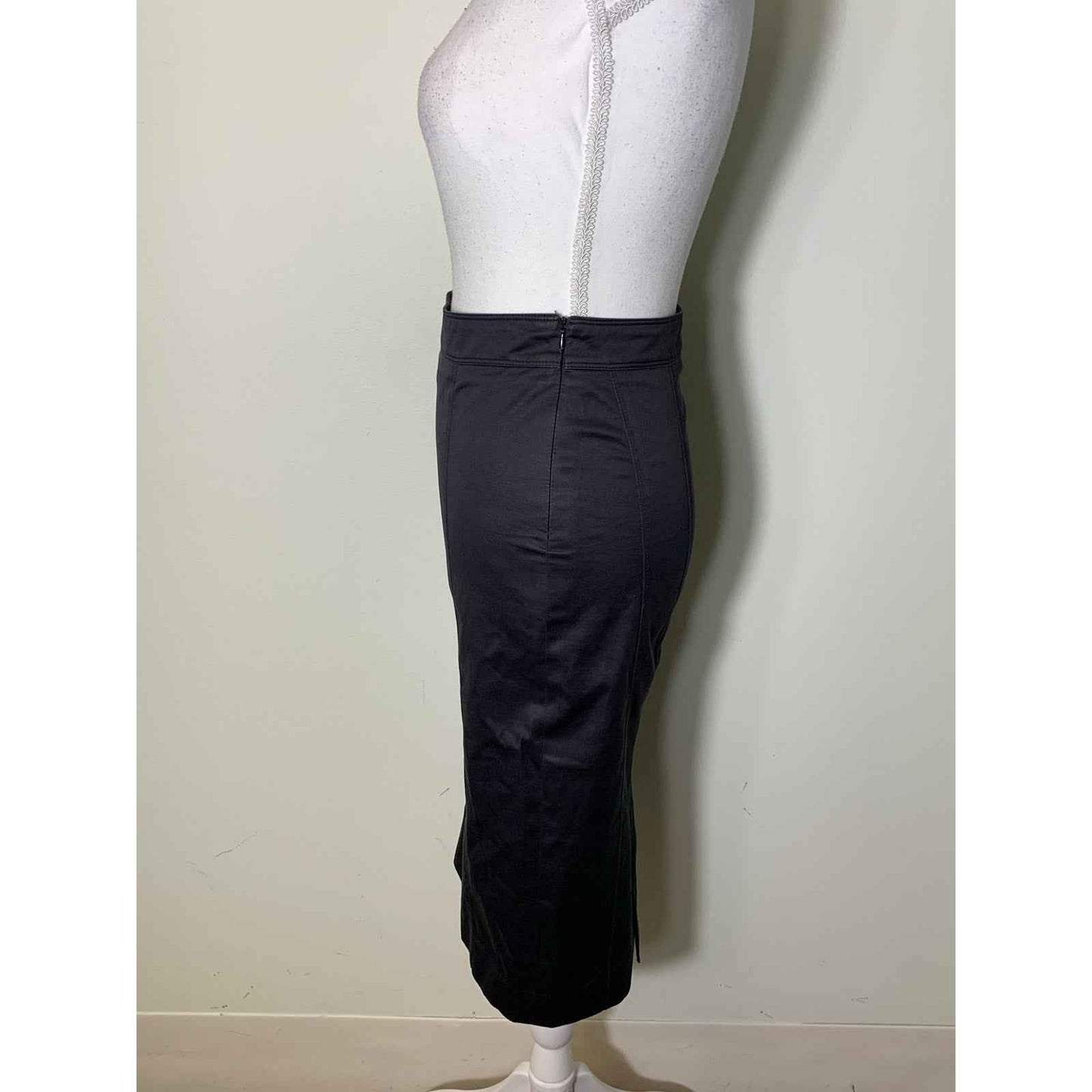 Burberry London Black Cotton Midi Pencil Skirt Sz ITA 36