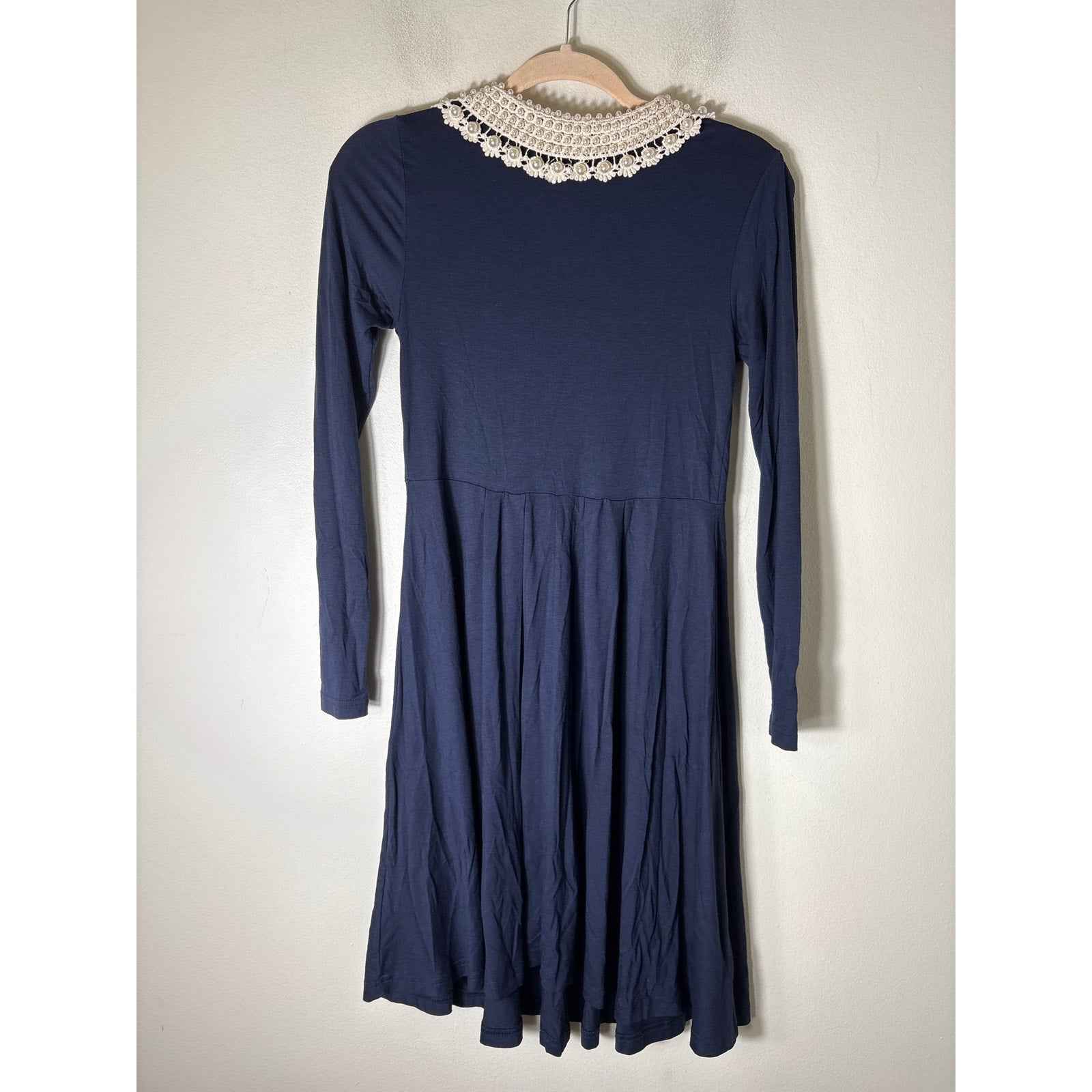 ASOS Maternity Navy Long Sleeve Knee Lengnth Knit Dress Sz 4