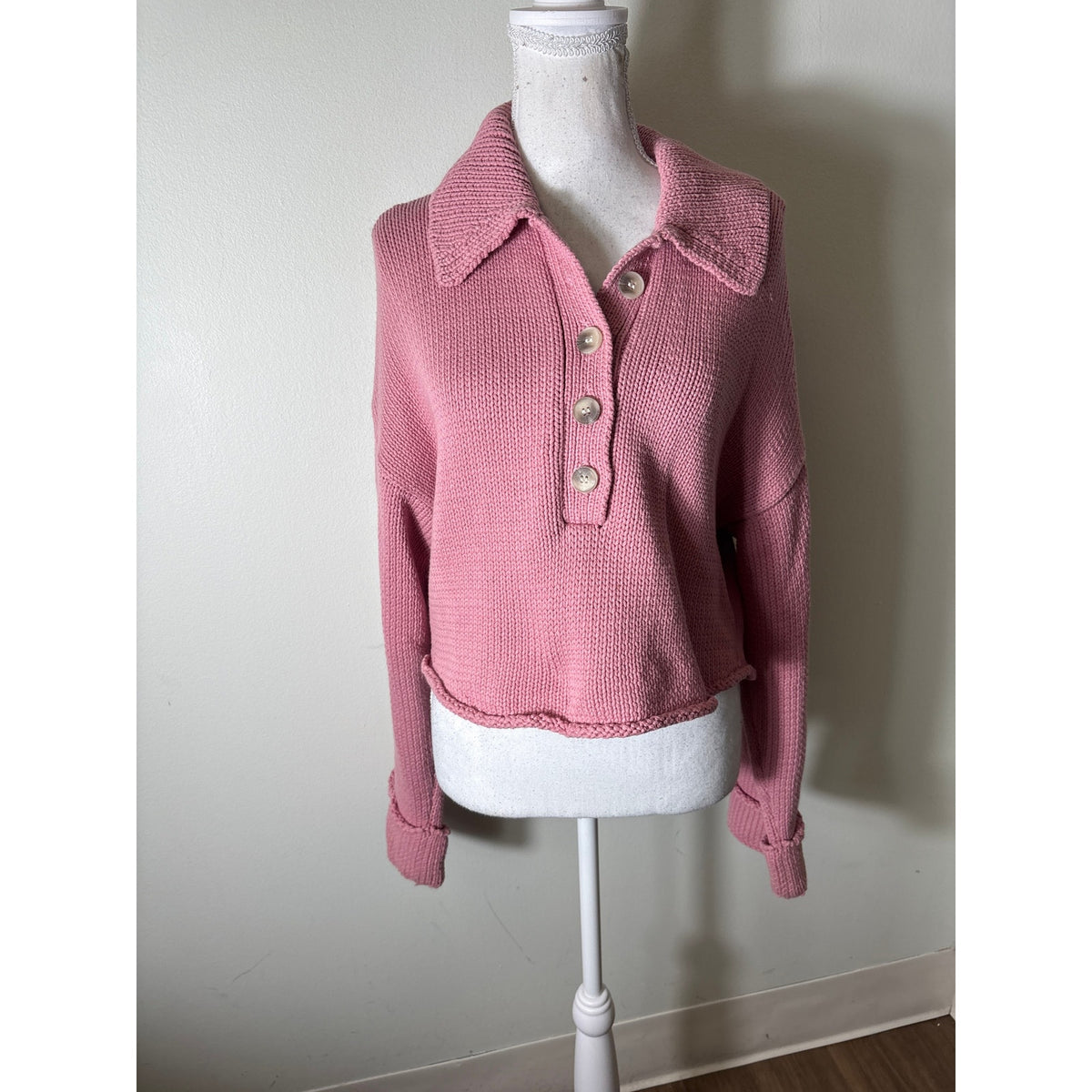 Show Me Your Mumu Pink Cropped Sweater Sz S