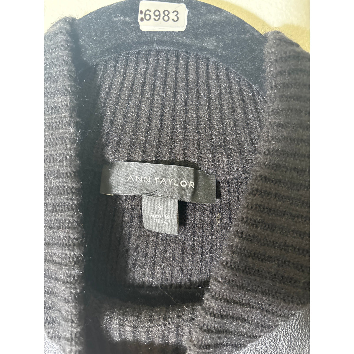 Ann Taylor Faux Leather and Knit Mixed Media Sweater Sz S