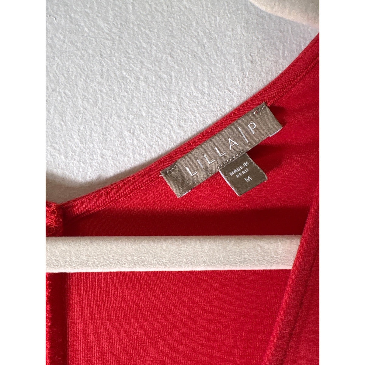 Lilla P Red V Neck Soft Tee Shift Dress Sz M