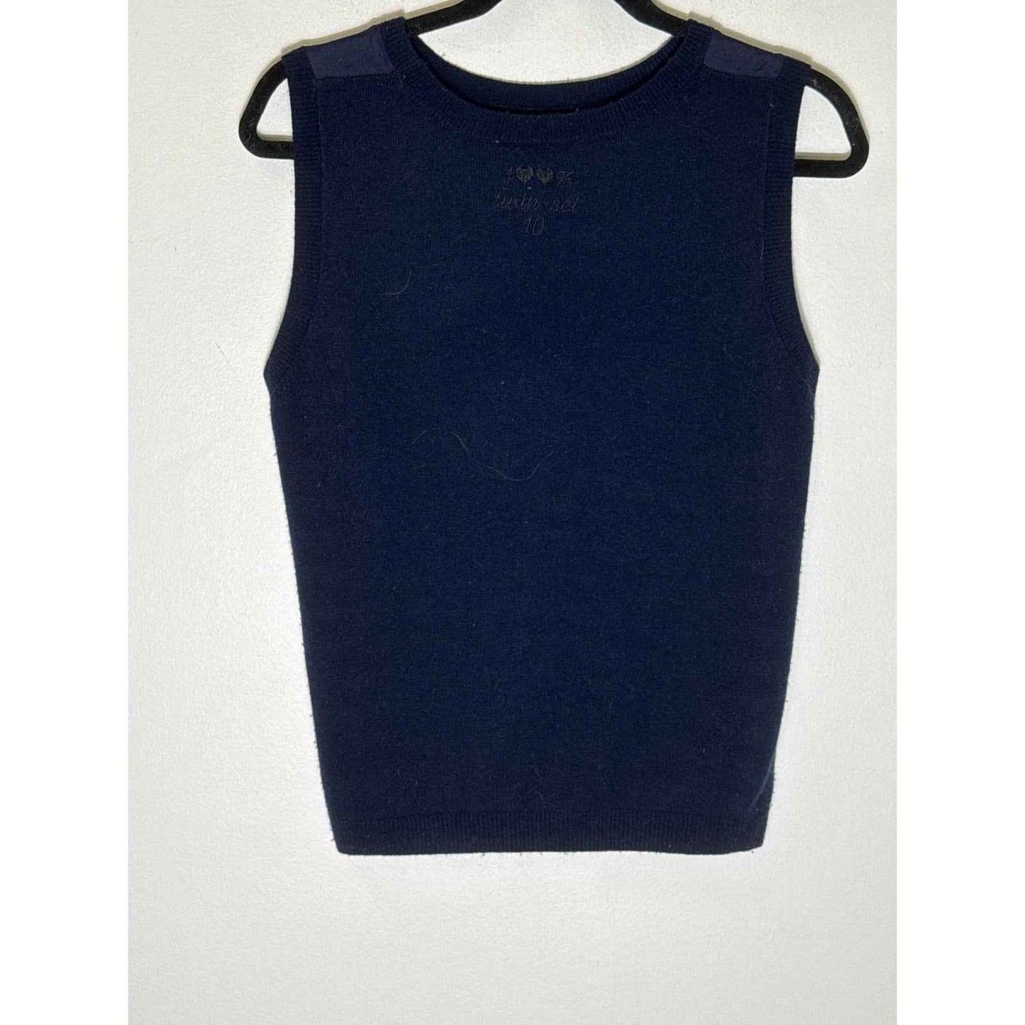 Twin Set Navy Mixed Media Tank Sz L