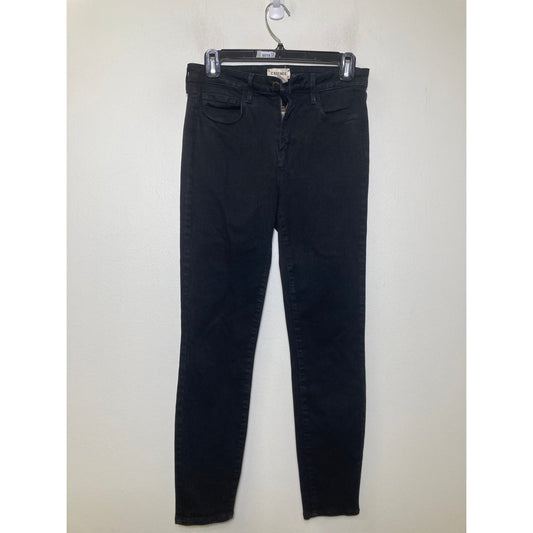 L'Agence Dark Black SKinny Ankle Jeans Sz 28