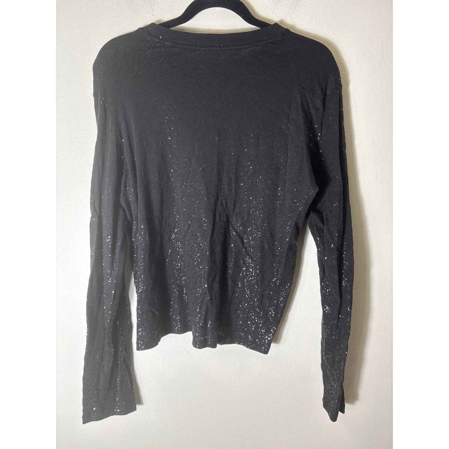 ATM Black Long Sleeve Sparkle Cotton Shirt Sz M