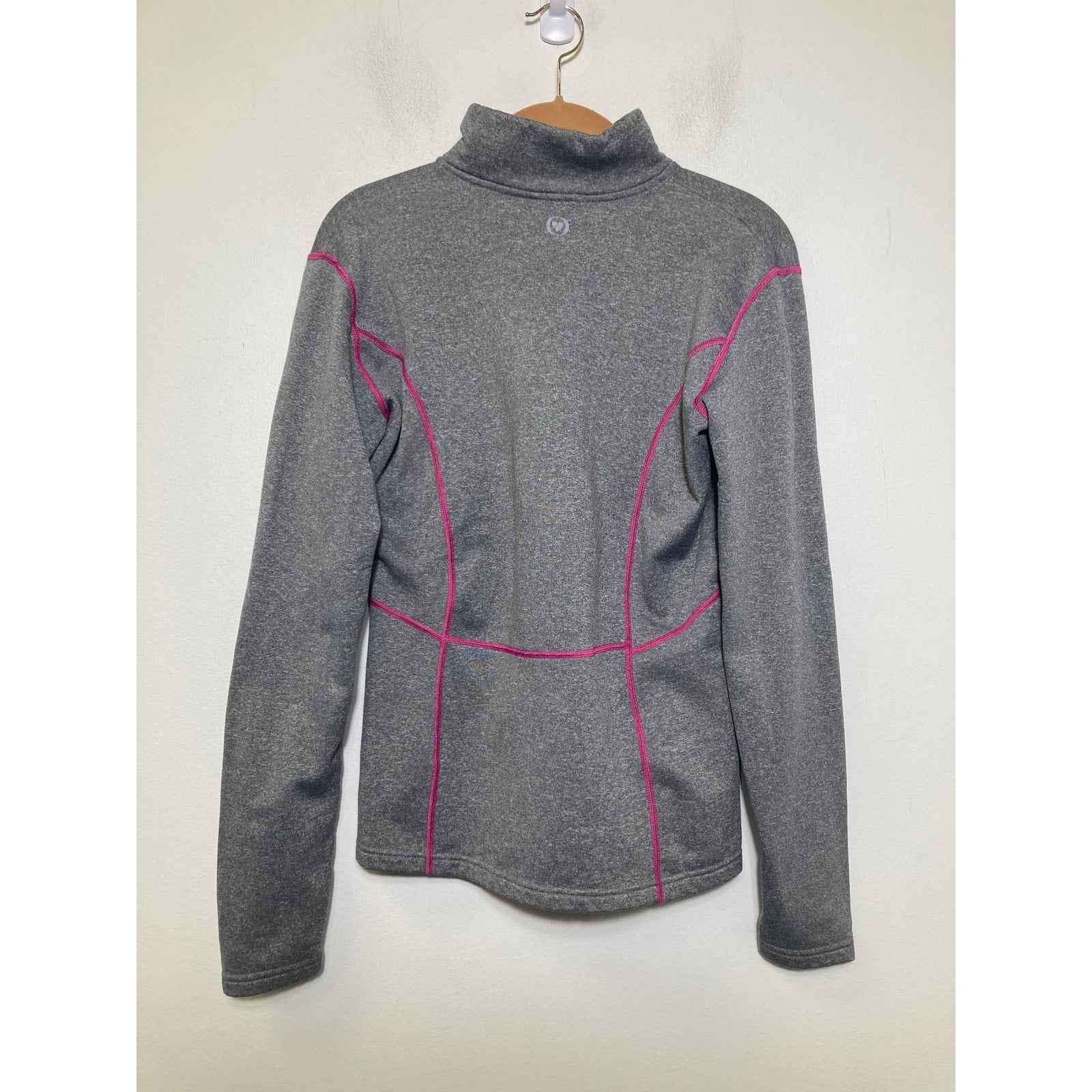 Obermeyer Gray with Pink Detailing Long Sleeve Athletic Pullover Sz M