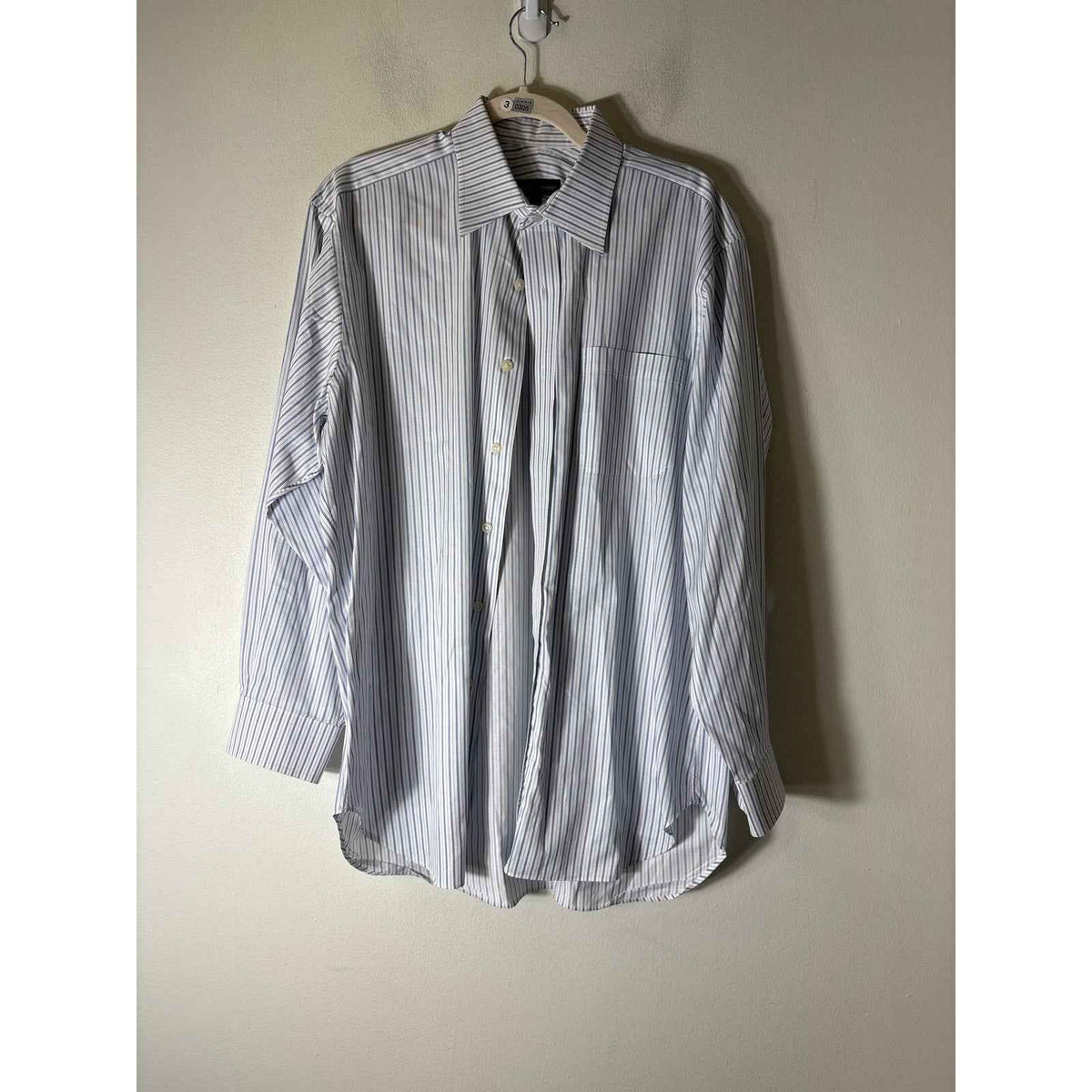 Rober Talbot Blue and White Stripe Button Up Dress Shirt Sz 16-33