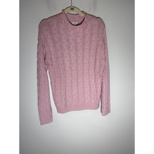 NWT J. Crew Pink Cable Knit Sweater Sz L