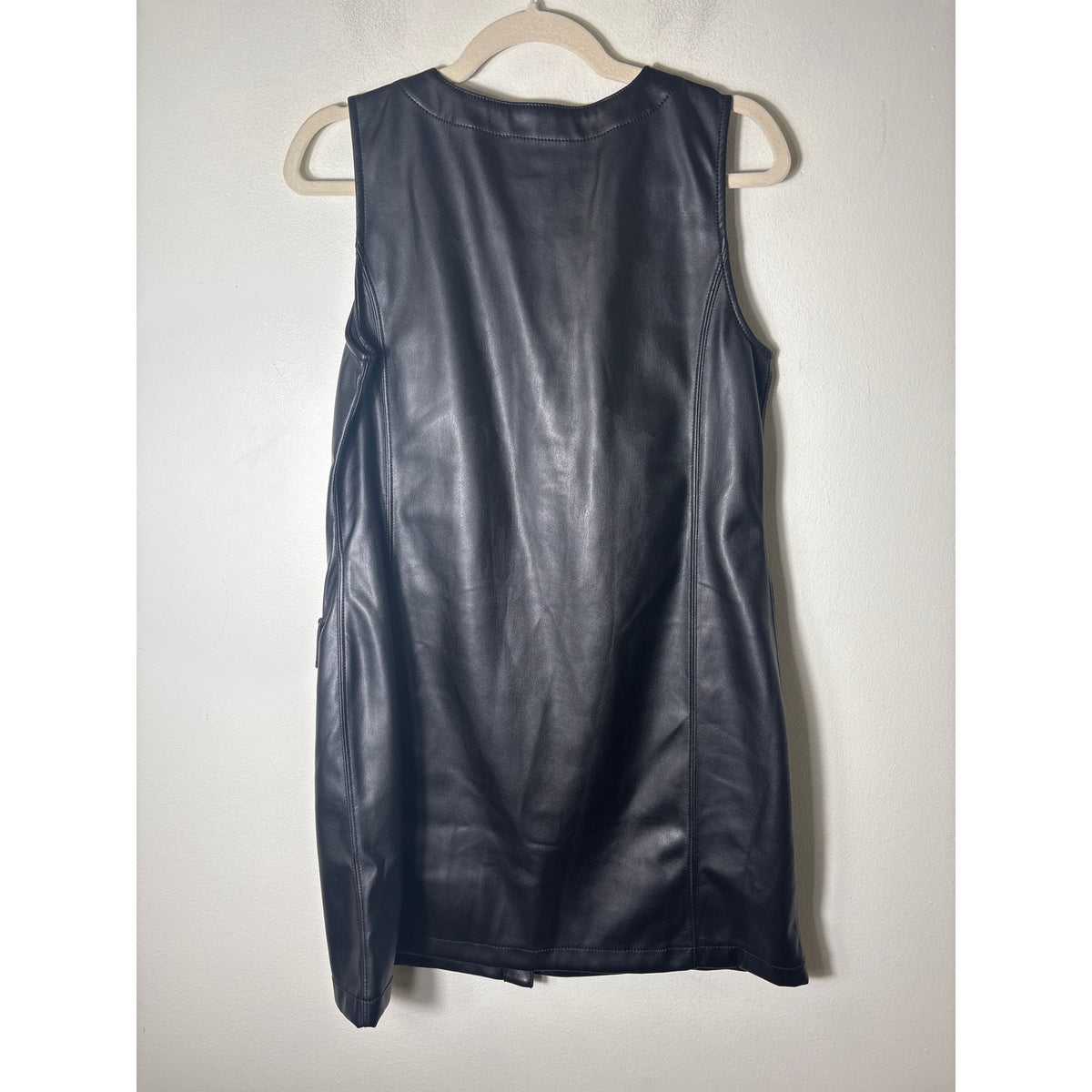 NWT LOFT Black Faux Leather Sleeveless Mini Dress Sz 4