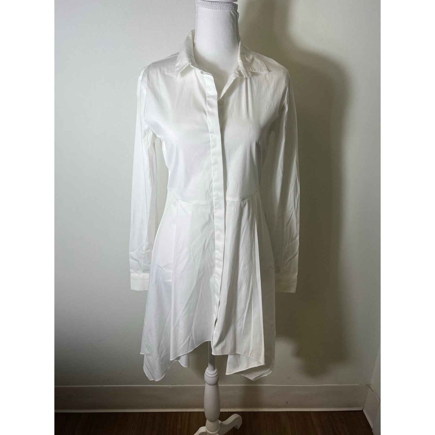 Fabiana Filippi Crisp White Long Sleeve Shirt Dress Sz S