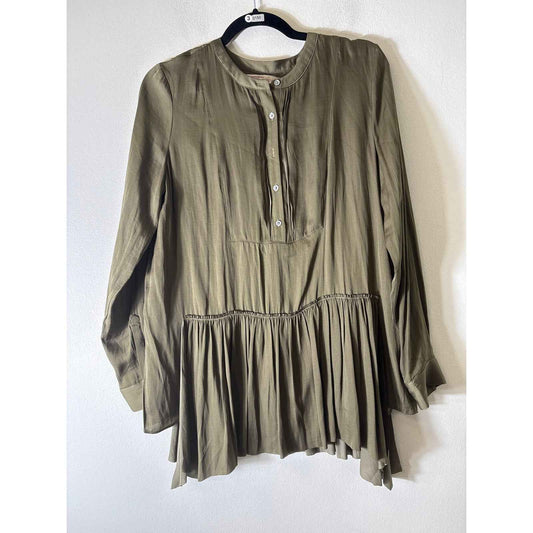 Banana Republic Olive Green Long Sleeve Dress Sz S
