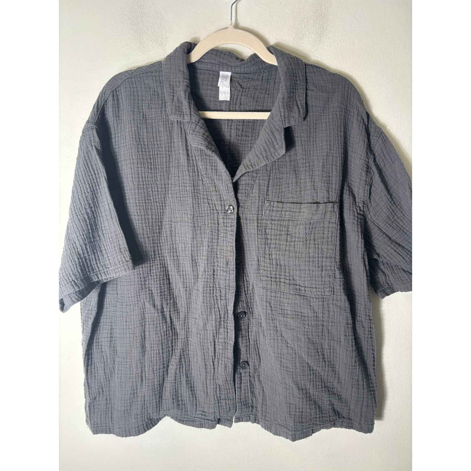 Stars Above Gray Cotton Gauze Lounge Wear Shorts Set Sz XL