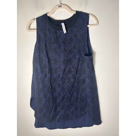 Athleta Blue and Black Snake Print Athleisure Tank Sz L