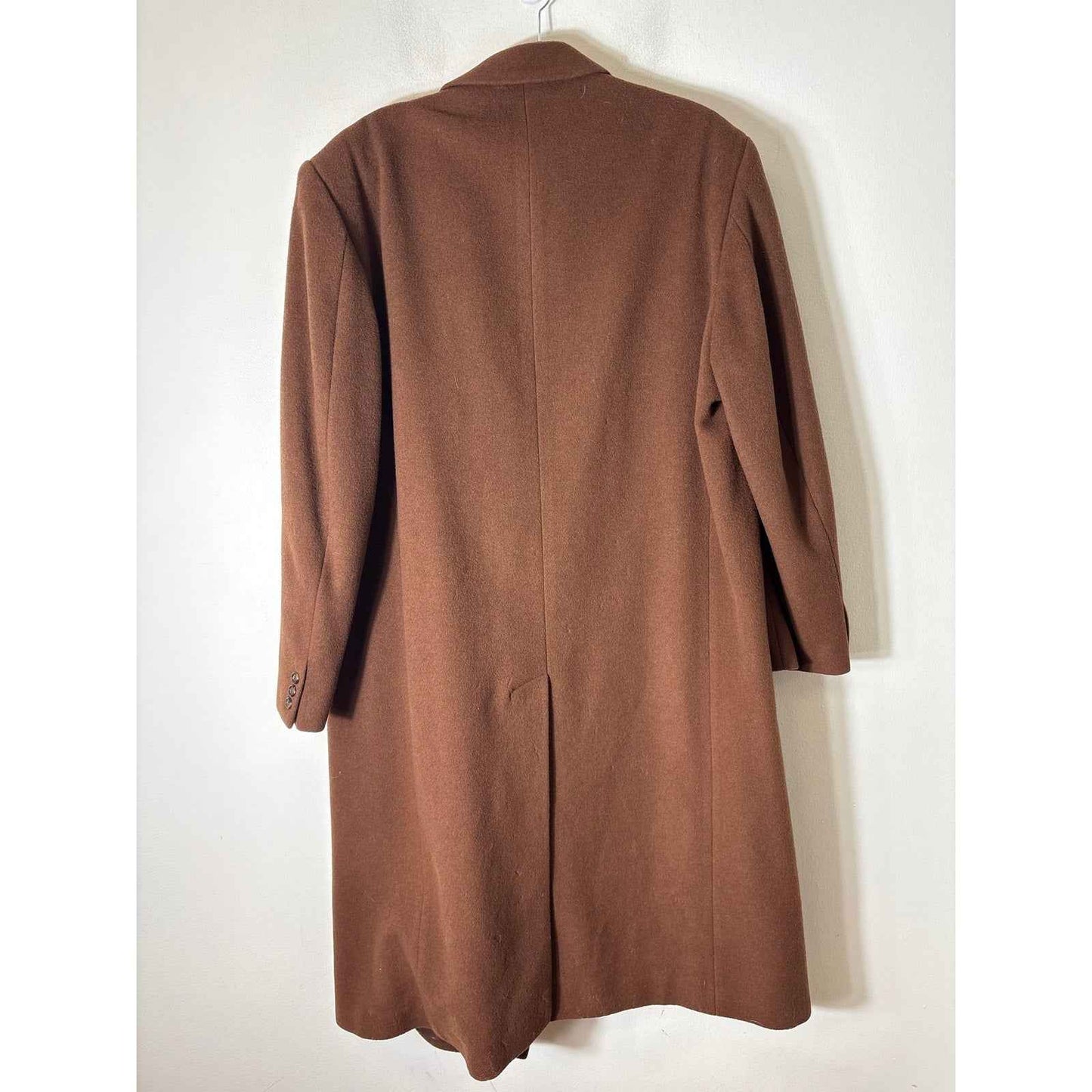 Men's Vintage Silver Cloud Brown Long Sleeve Overcoat Sz 44L