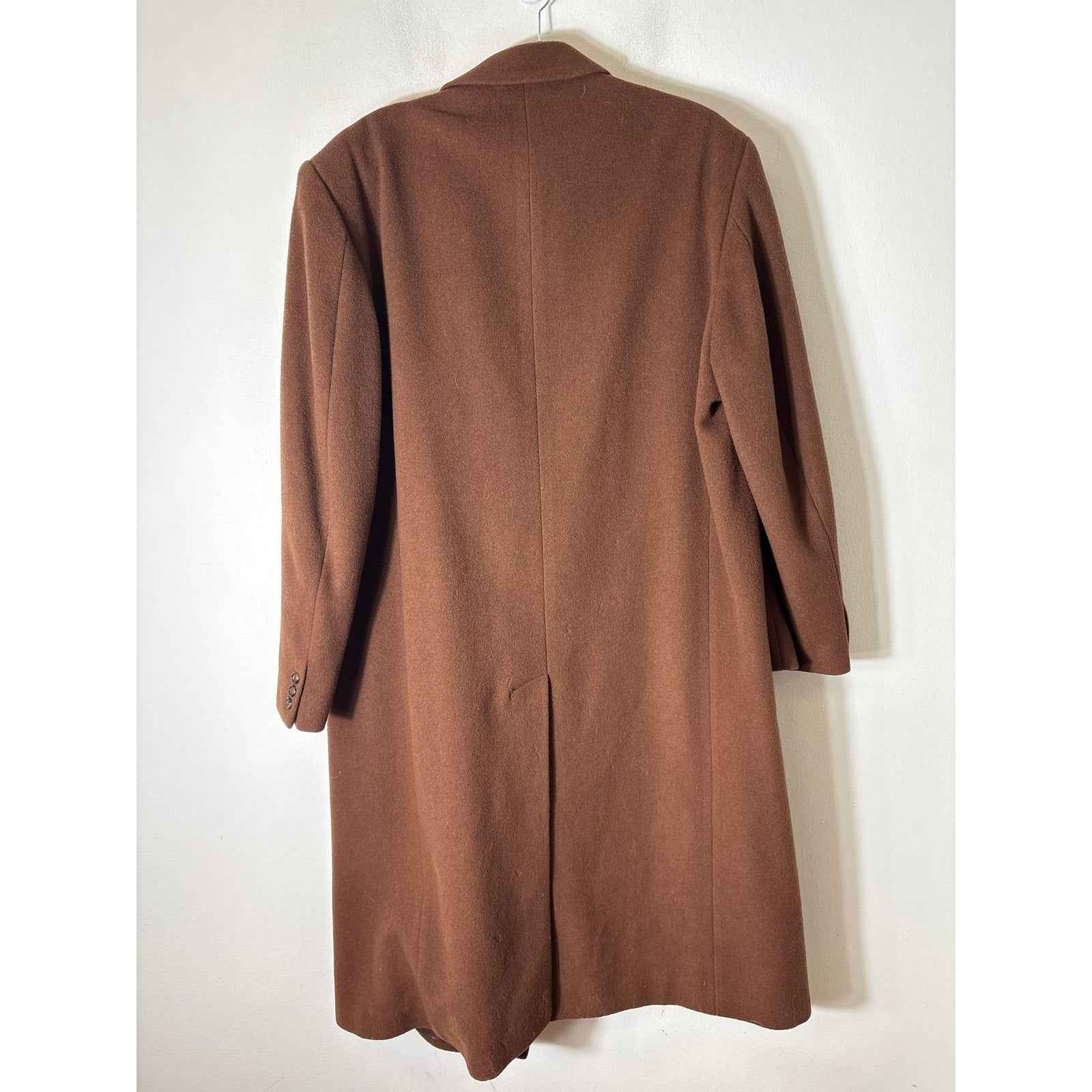 Men's Vintage Silver Cloud Brown Long Sleeve Overcoat Sz 44L
