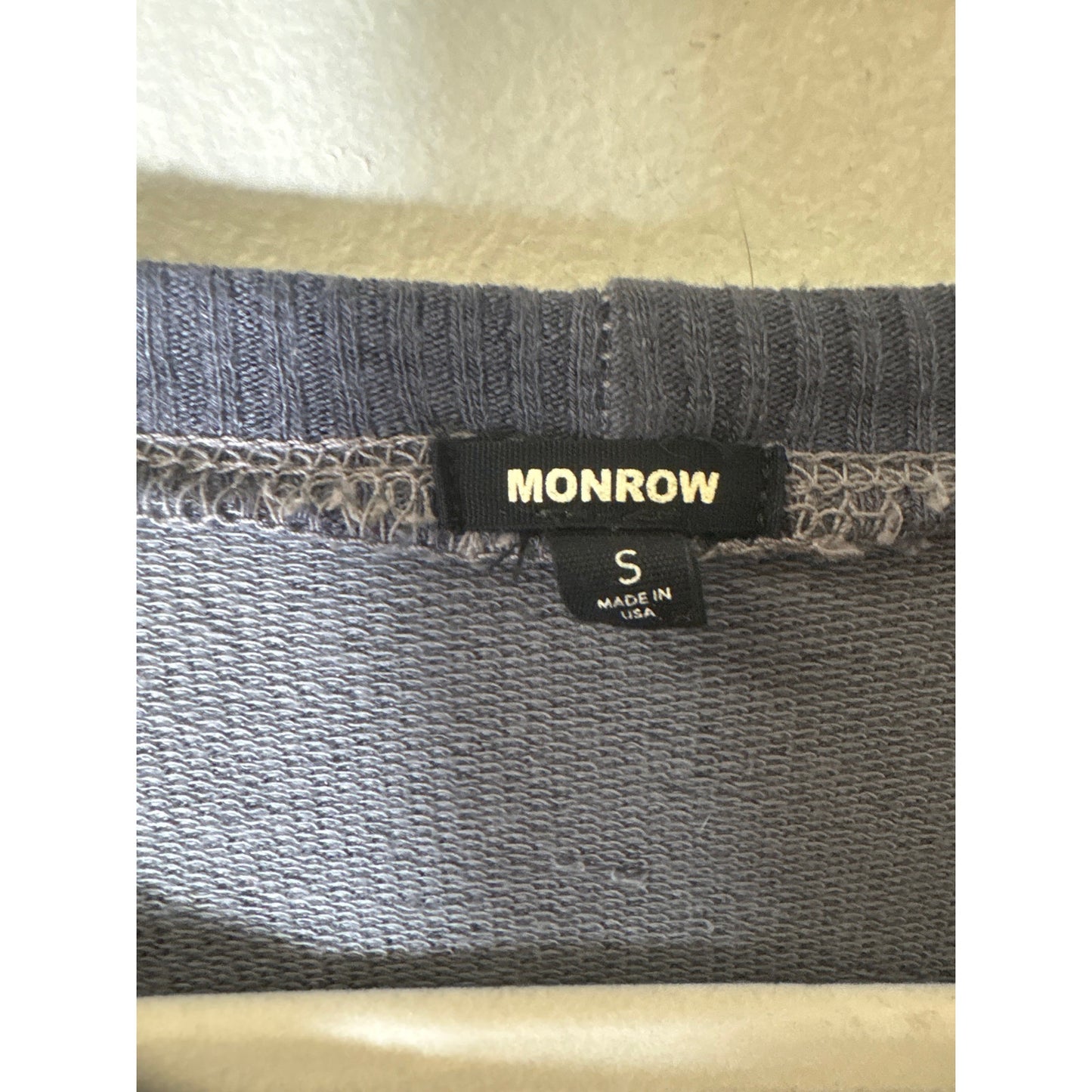Monrow Blue Gray Short Sleeve Knit Knee Length Dress Sz S