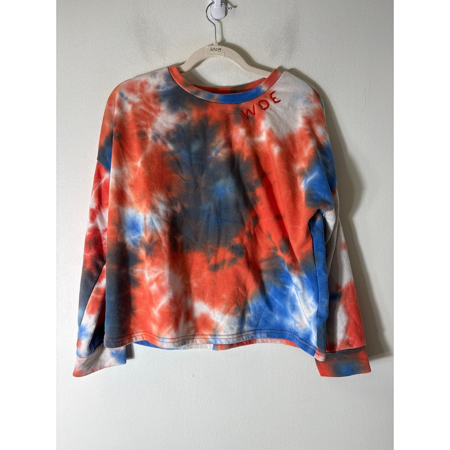 WDE Orange and Blue Tie Dye Sweatshirt Set Sz S