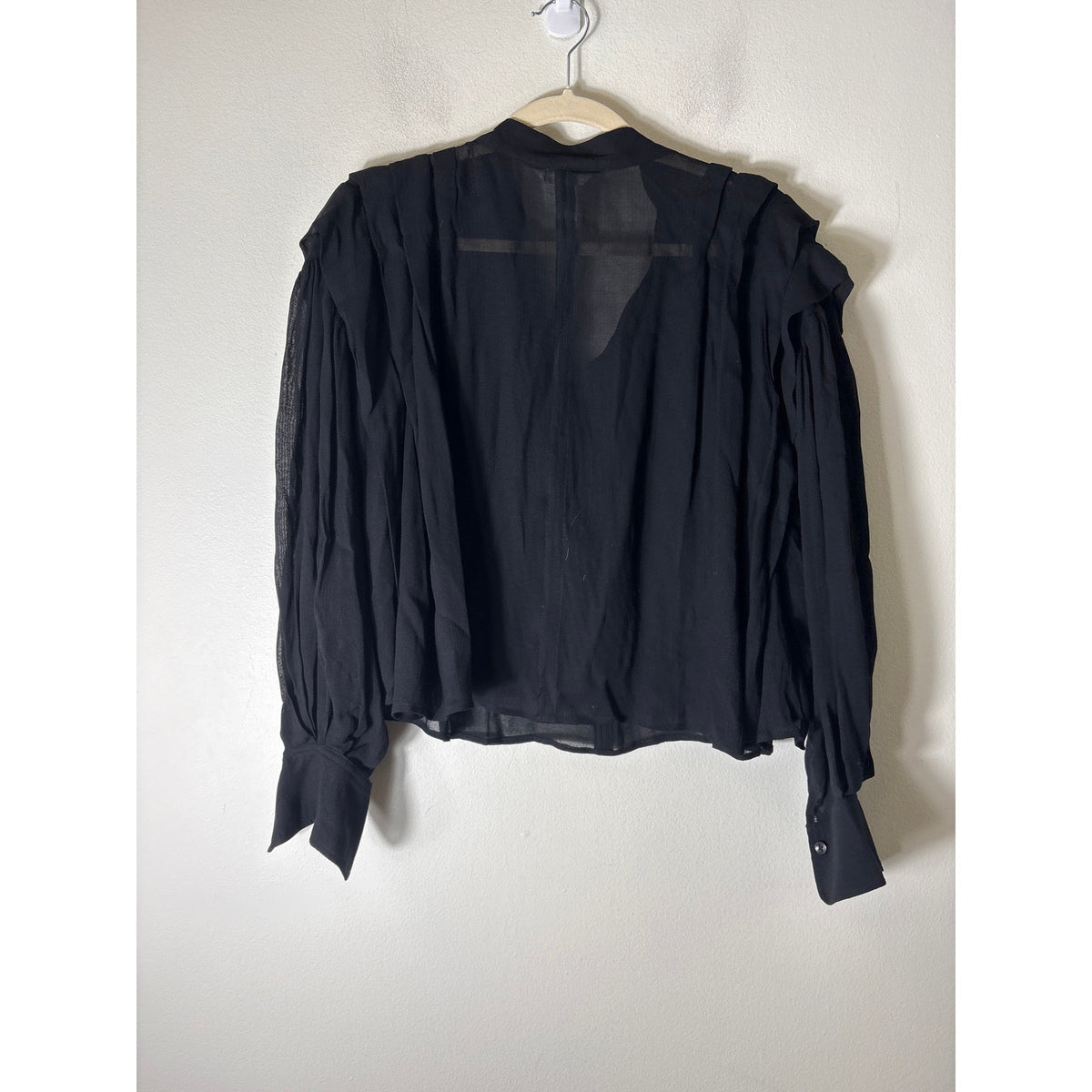 Banana Republic Black Sheer Blouse Sz S