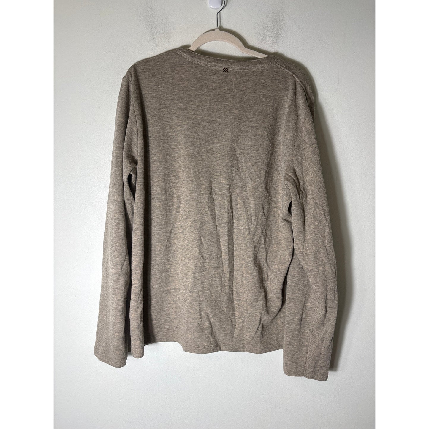 Billy Reid Tan Heathered Long Sleeve Cotton Blend Shirt Sz XL