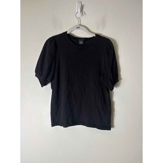 French Connection Black Puff Sleeve Tee Sz M