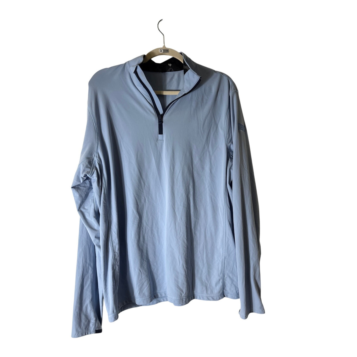 Men's Greyson Light Blue Long Sleeve Quarter Zip Pullover Sz L