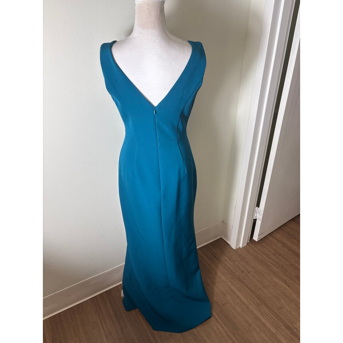 Eliza J Teal Side Ruffle Evening Dress Sz 4