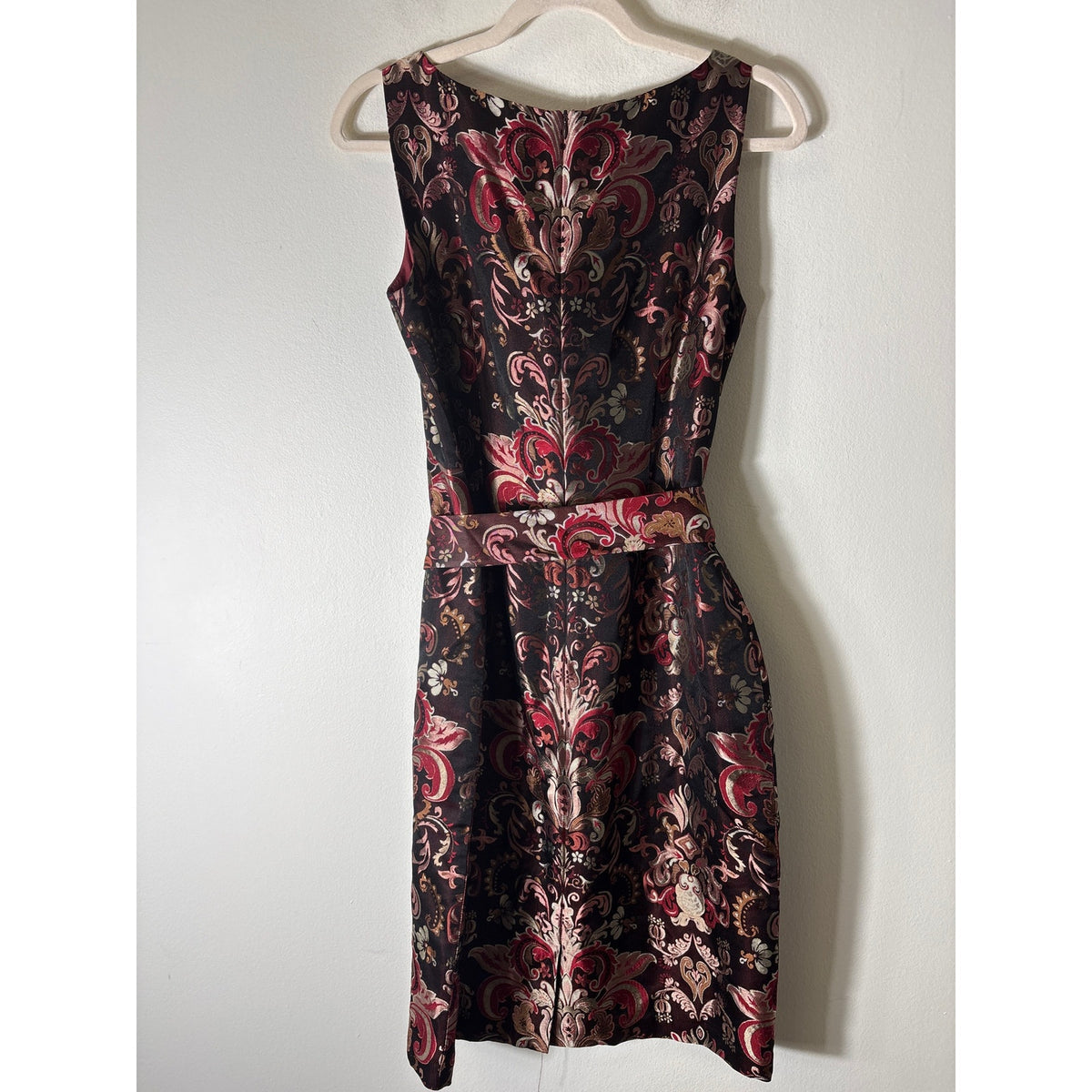 Due per Due Maroon Sleeveless Silk Midi Dress Sz 6