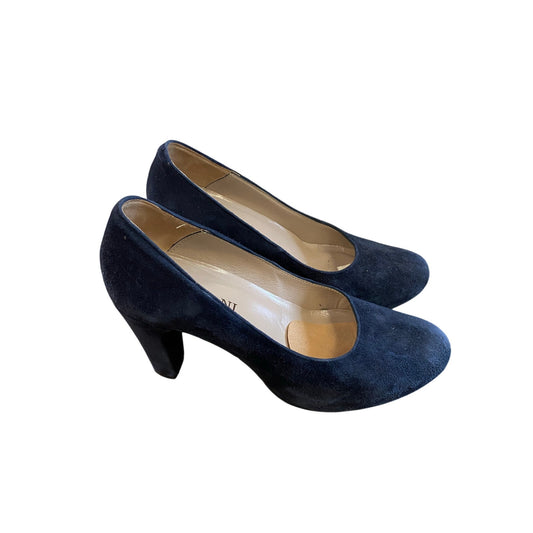 Cordani Black Suede Platform Heel Sz 38.5