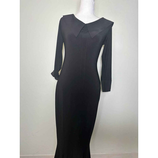 Norma Kamali Black Slinkyn Maxi Dress Sz XS