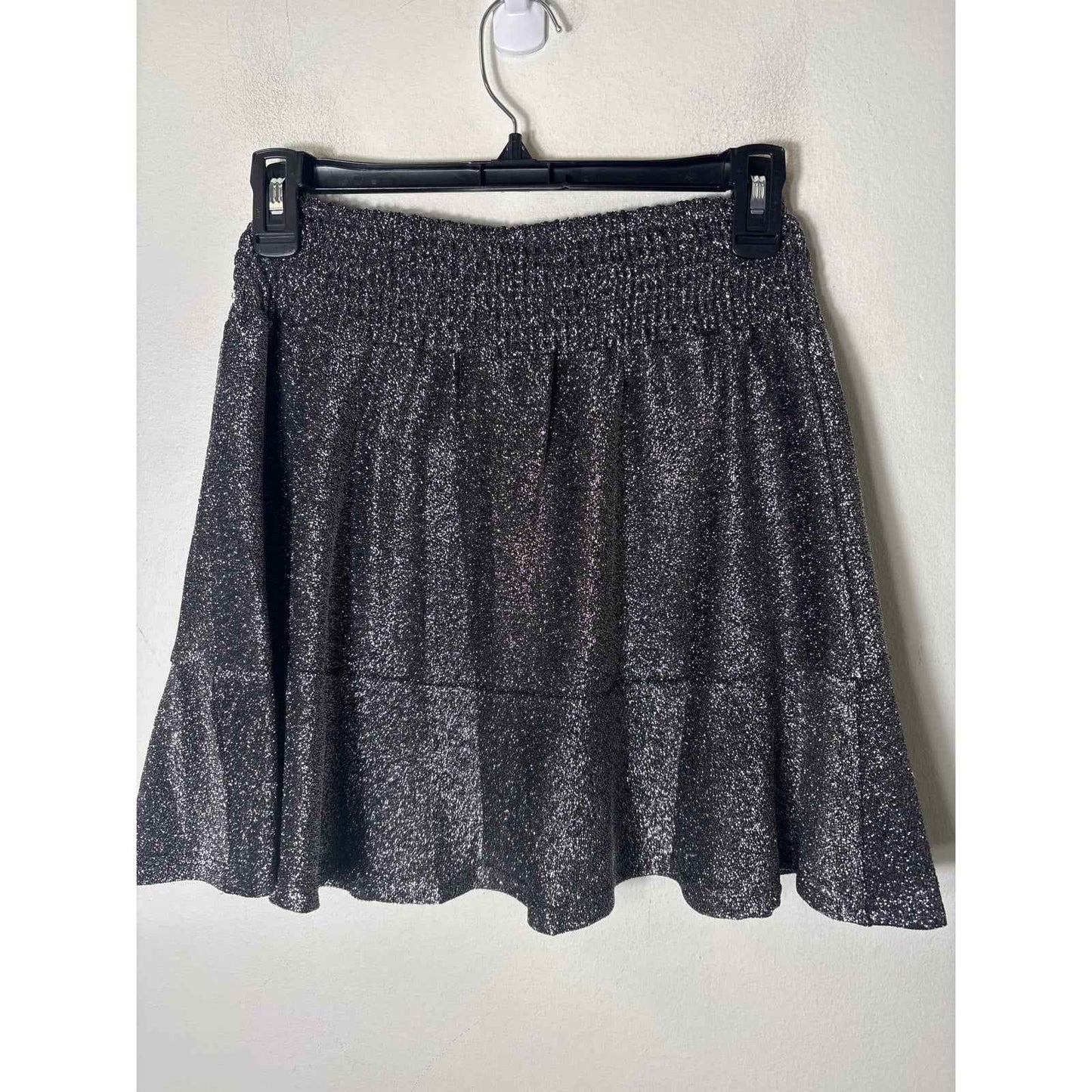 NWT Muche Muchette Silver Sasha Ruffle Hem Mini Skirt Sz OS