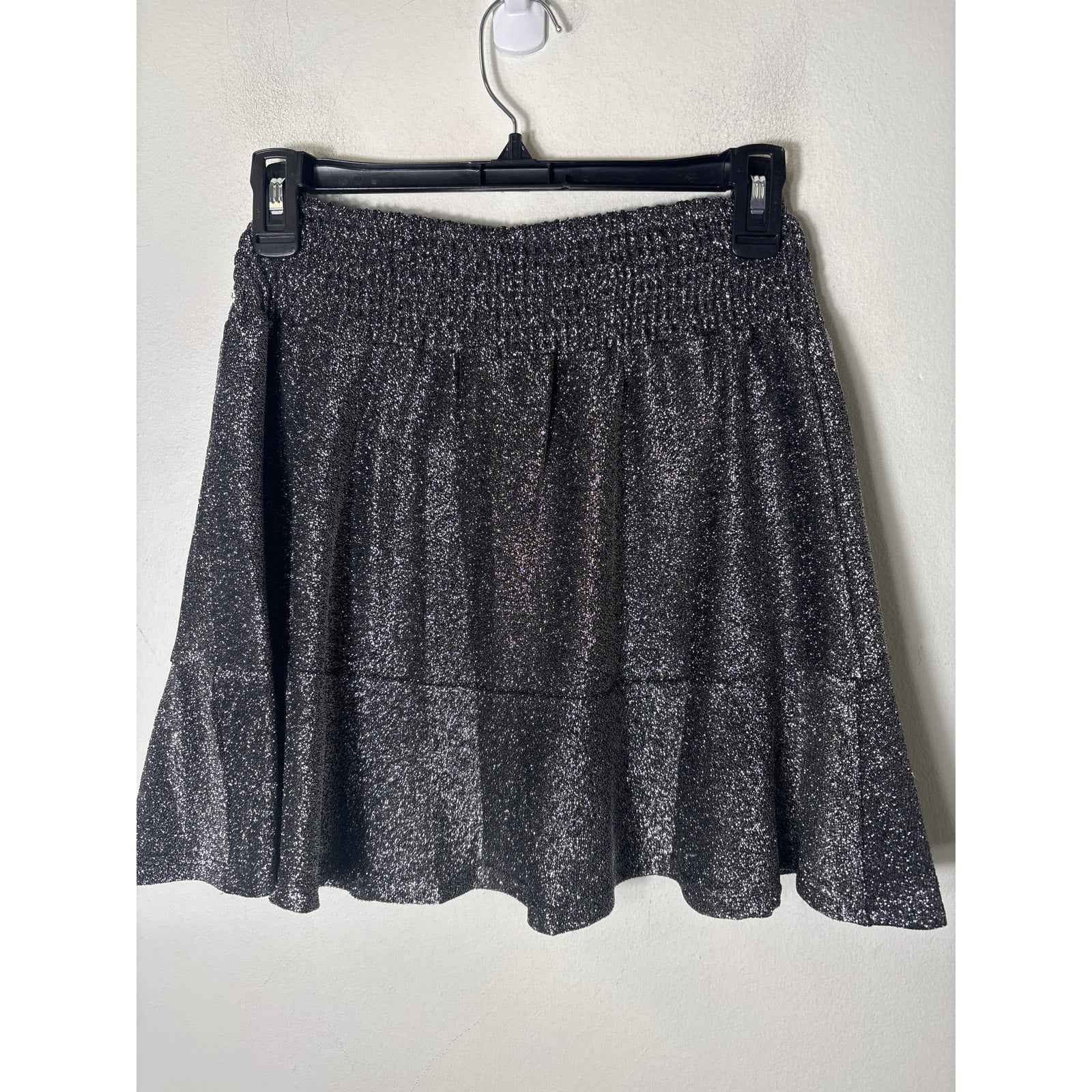 NWT Muche Muchette Silver Sasha Ruffle Hem Mini Skirt Sz OS