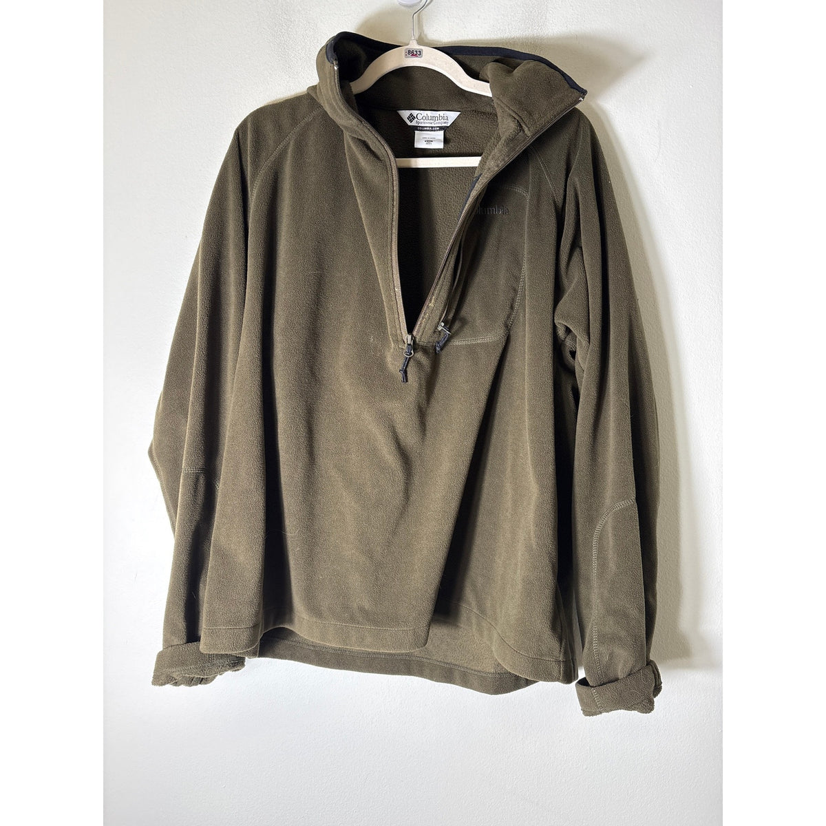 Mens Olive Green Columbia quarterzip Sz XXL