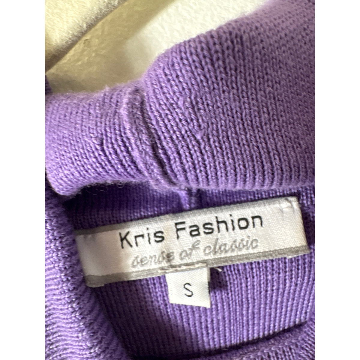 Kris Fashion Purple Cap Sleeve Turtleneck Sweater Sz S