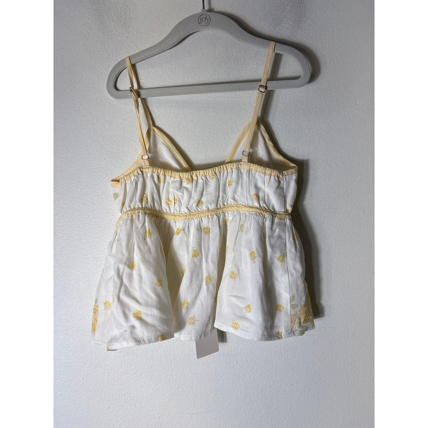 NWT Altar'd State Ivory and Yellow Cropped Babydoll Topn Sz XXS
