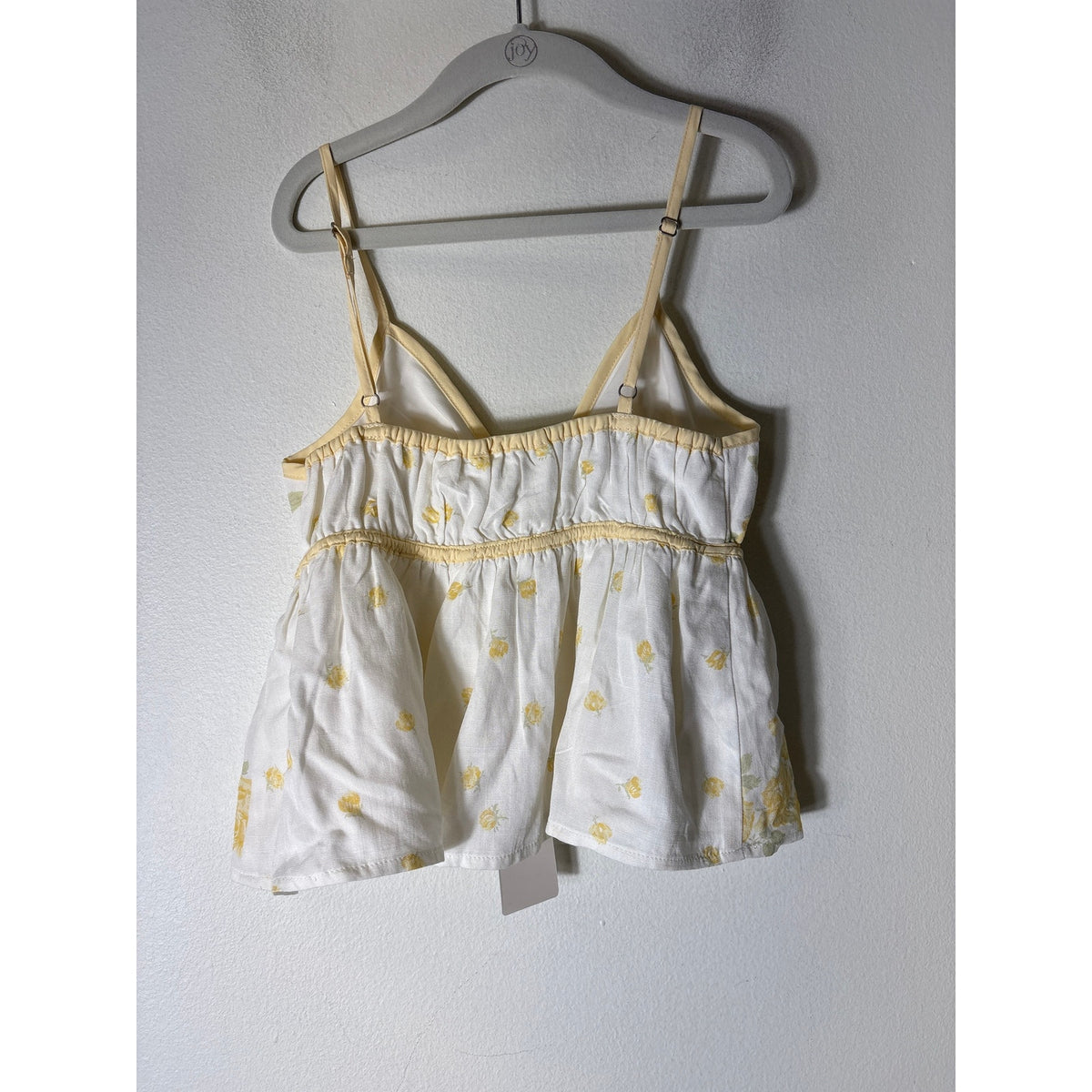 NWT Altar'd State Ivory and Yellow Cropped Babydoll Topn Sz XXS