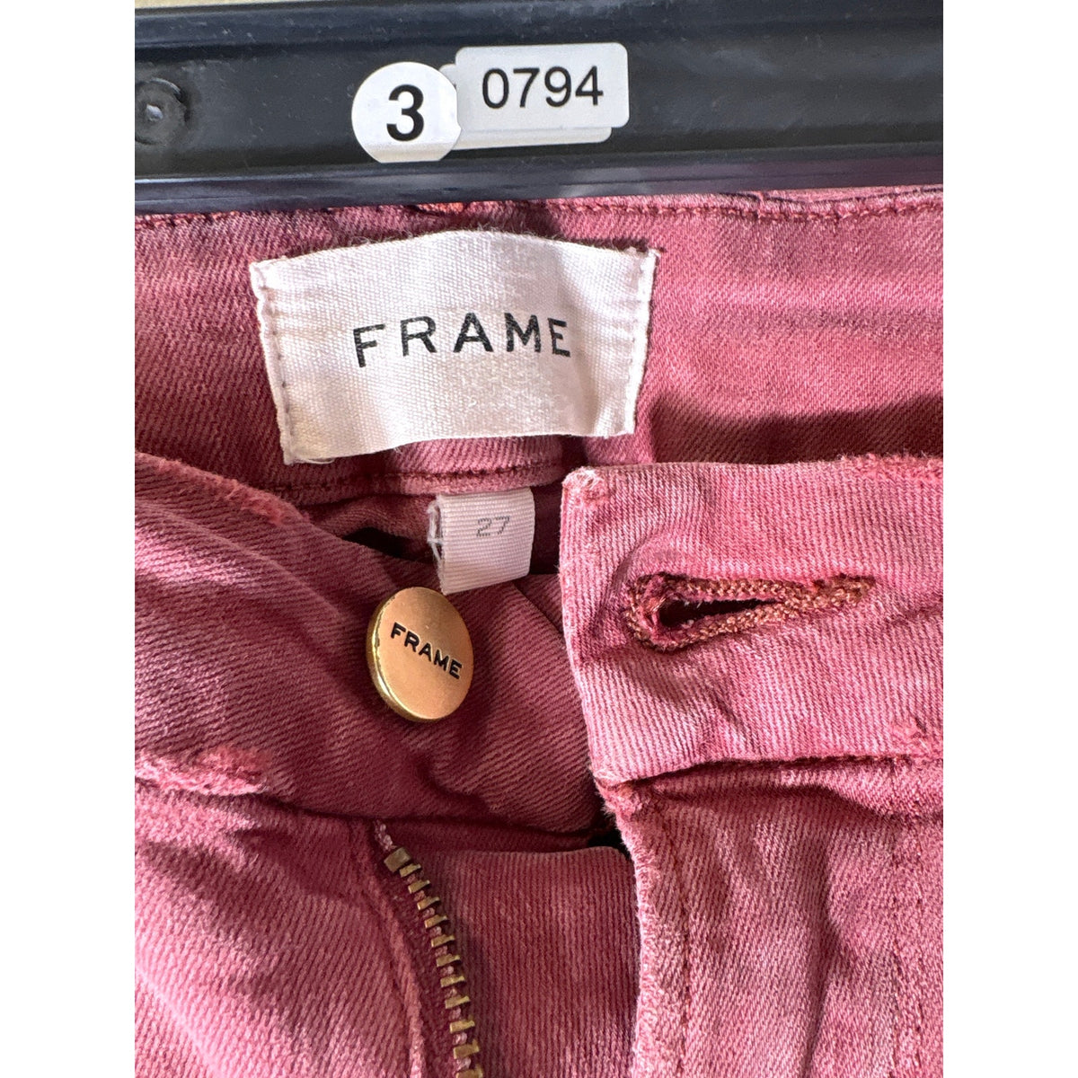 Frame Red Washed Le Crop Mini Boot Sz 27