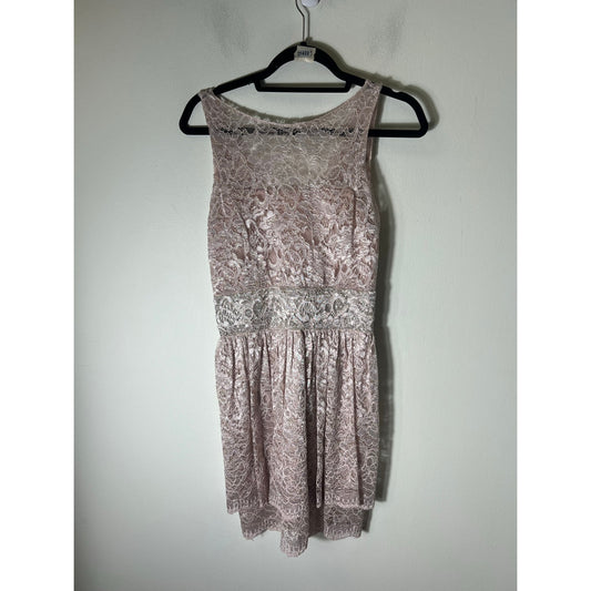Alexis Blush Pink Lace Overlay Sleeveless Dress Sz S