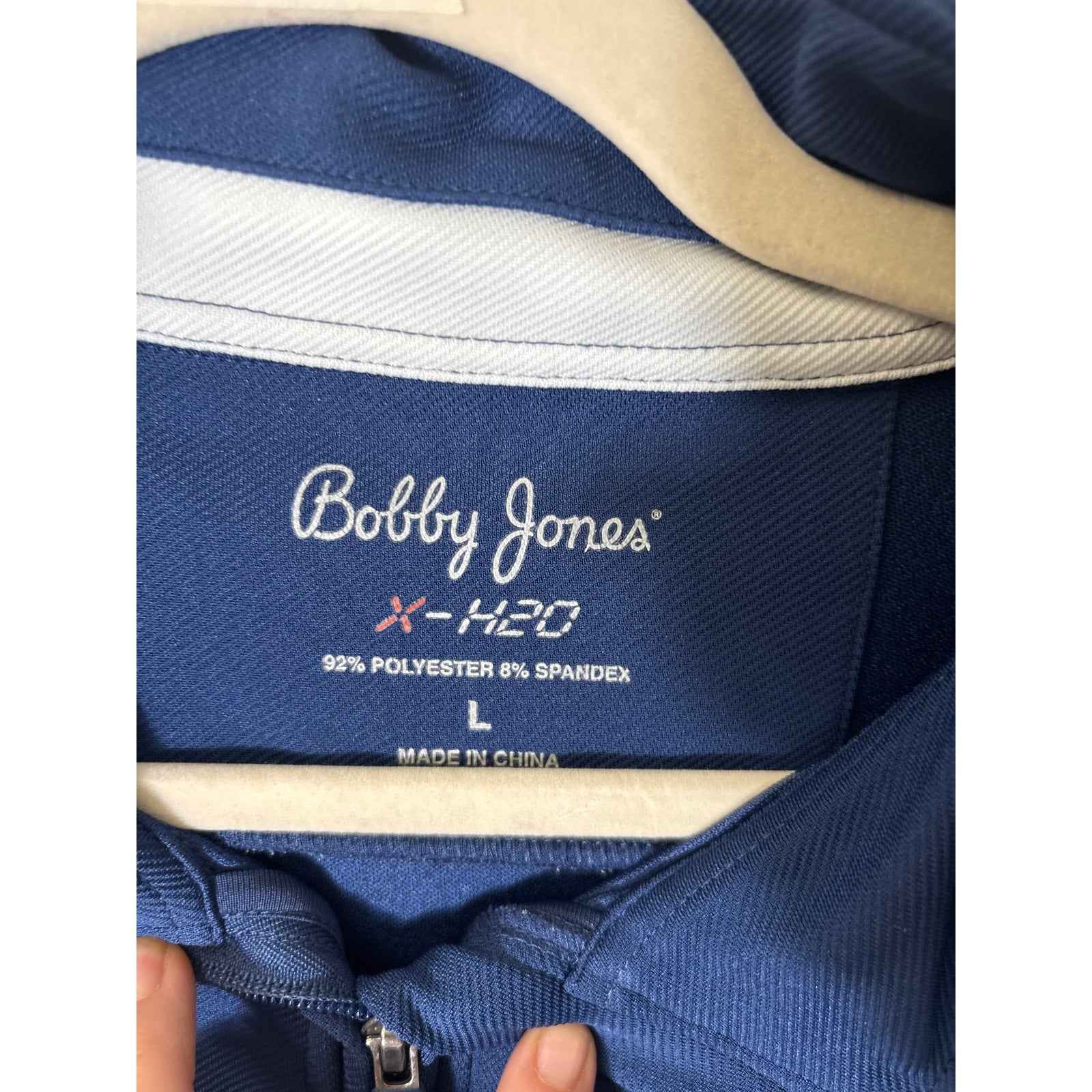 Mens Bobby Jones Navy Pullover 1/4 Zip Sz L
