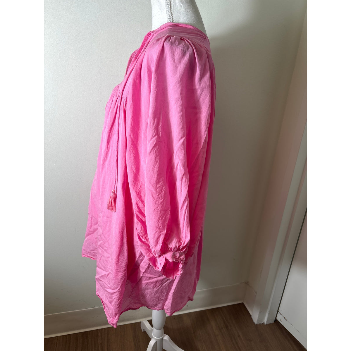 Mille Pink 3/4 Puff Sleeveless Cotton Mini Dress Sz
