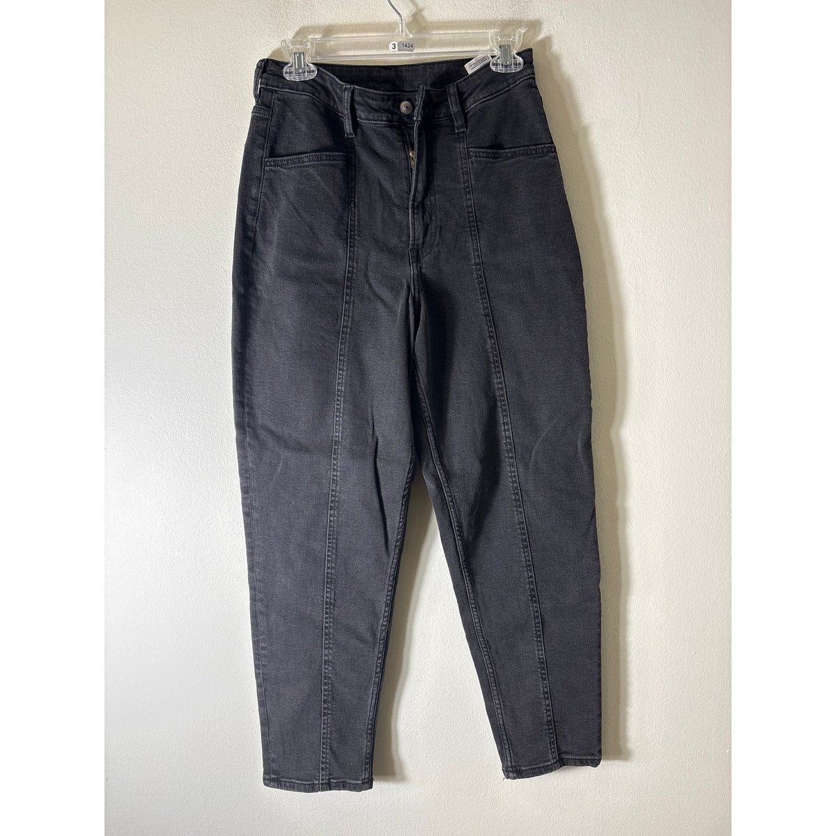 H&M Divided Black Barrel Leg Denim Sz 6