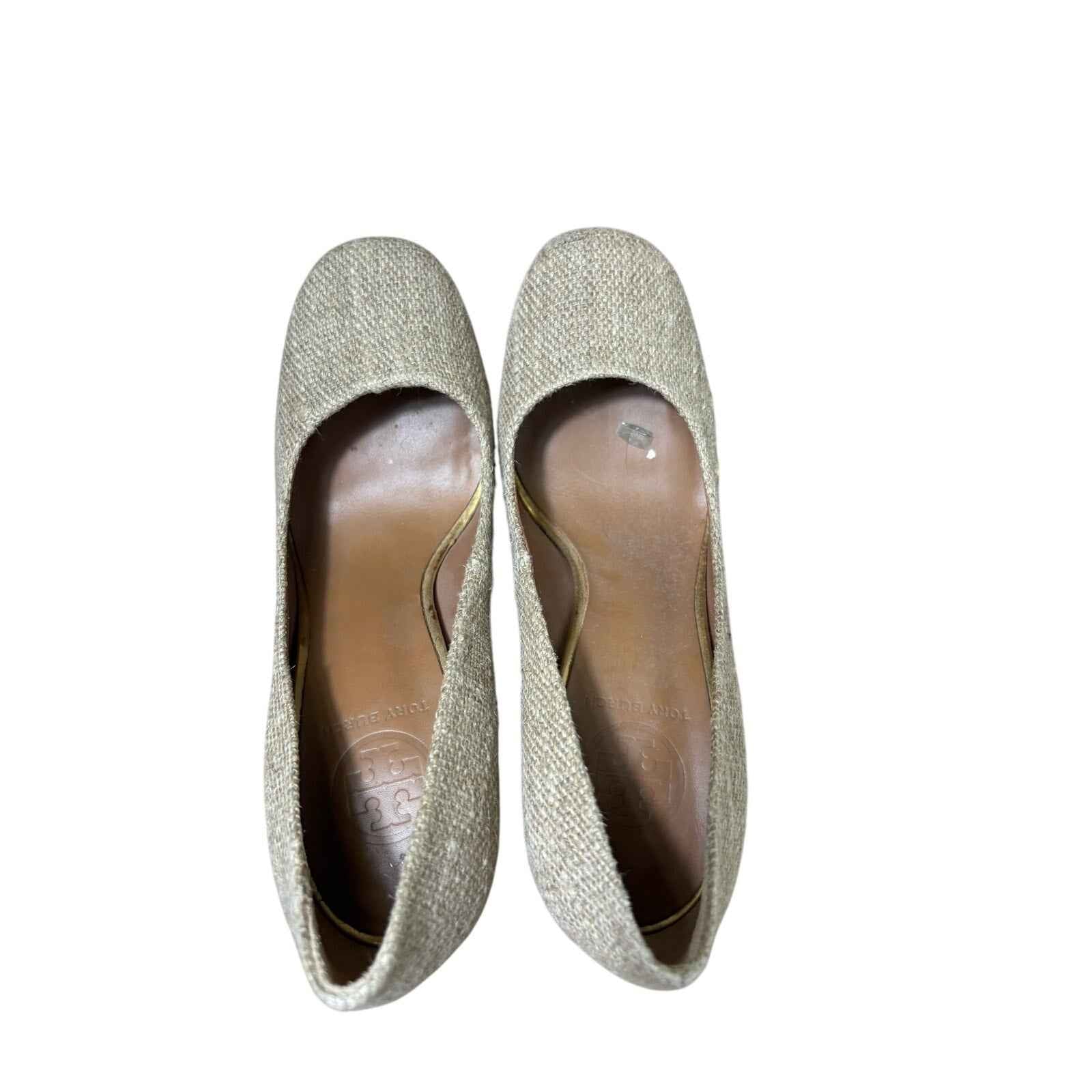 Tory Burch Potato Sack High Heel Pump with Metallic Gold Heel Sz 7