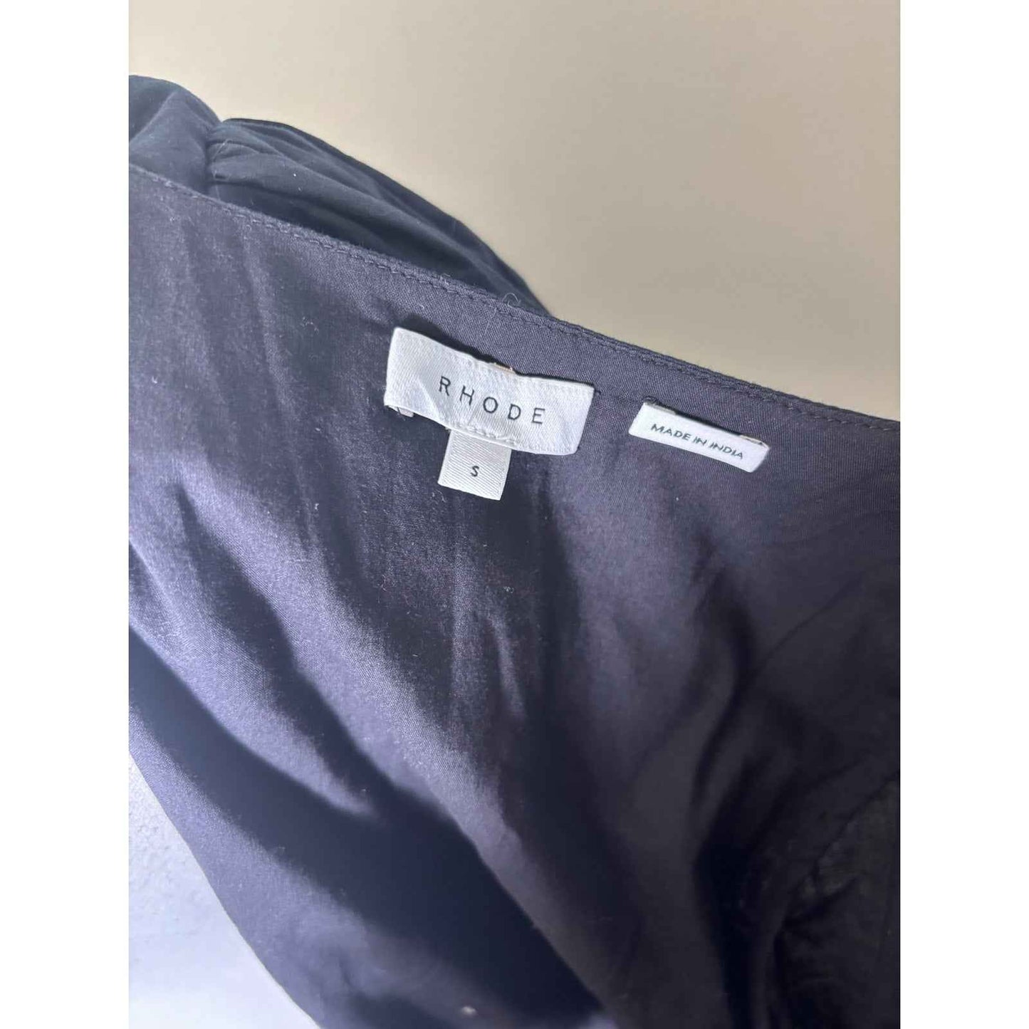 Rhode Black Puff Sleeve Wrap Shirt Sz S