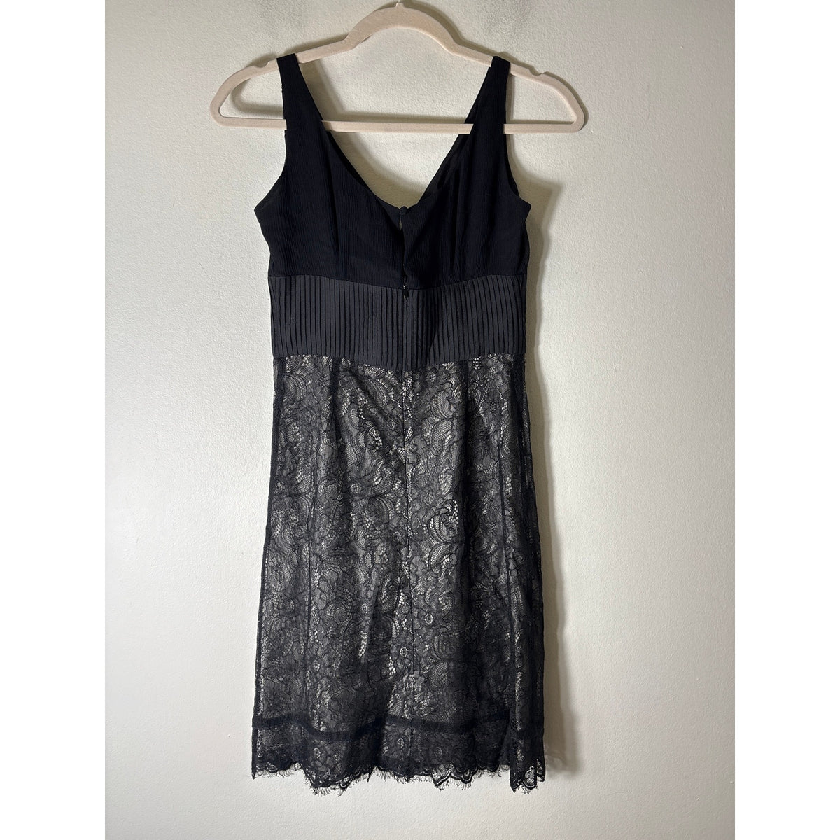 Moulinette Soeurs Black Lace Mixed Media Cocktail Dress Sz 2